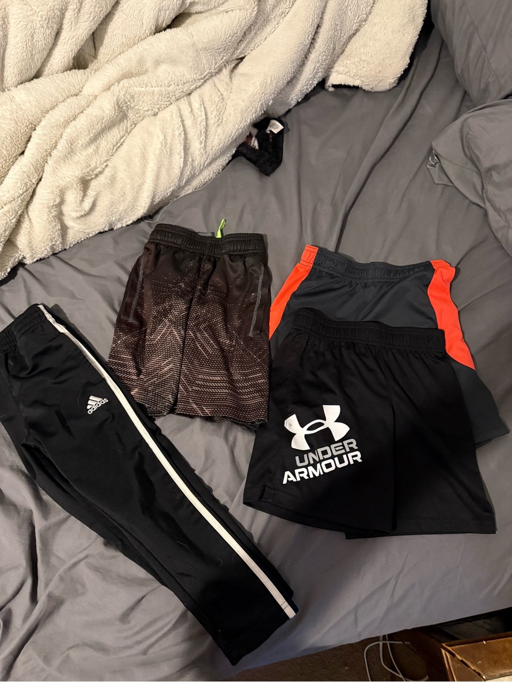 Under Armour Black Boys' Athletic Shorts and Adidas pants